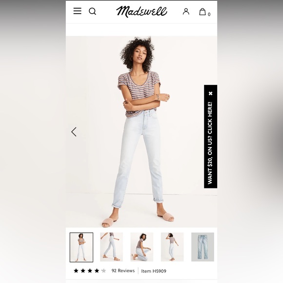 Madewell Jeans - Tall 33- Perfect Vintage Jean in Fitzgerald Wash - Picture 1 of 8